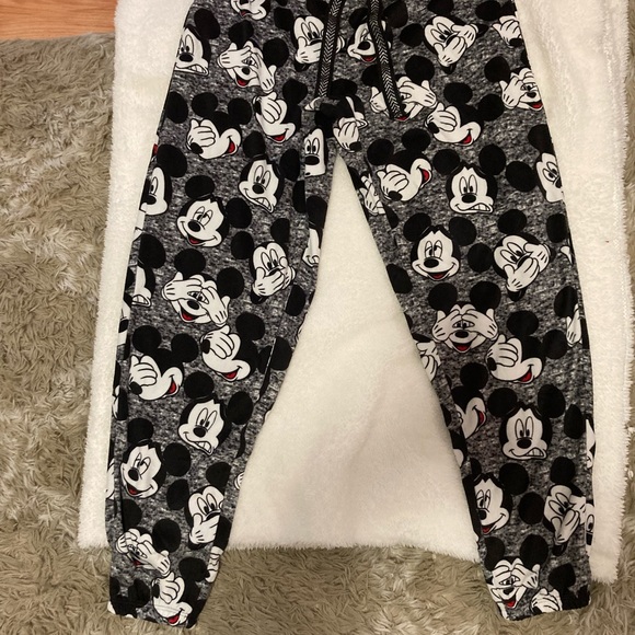 Disney Mickey Mouse legging  pajama bottoms tie string with glitter - Picture 2 of 5